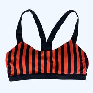 Lululemon Cardio Kick Bra Stripe Orange Navy Blue NO SIZE TAG See Measurements